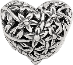 Sterling Silver Reflections Filigree Flower Heart Bead