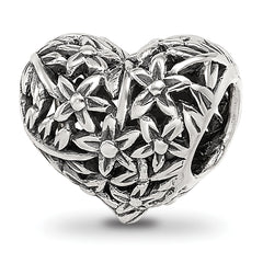 Sterling Silver Reflections Filigree Flower Heart Bead