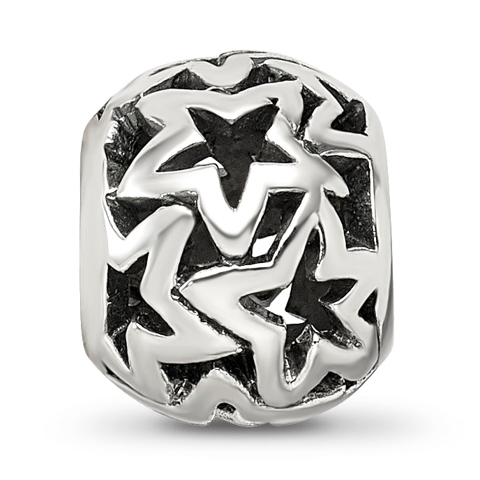 Sterling Silver Reflections Cutout Stars Bead