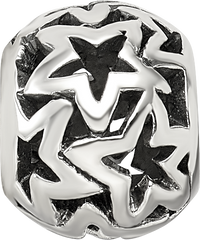 Sterling Silver Reflections Cutout Stars Bead