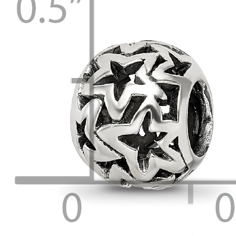 Sterling Silver Reflections Cutout Stars Bead