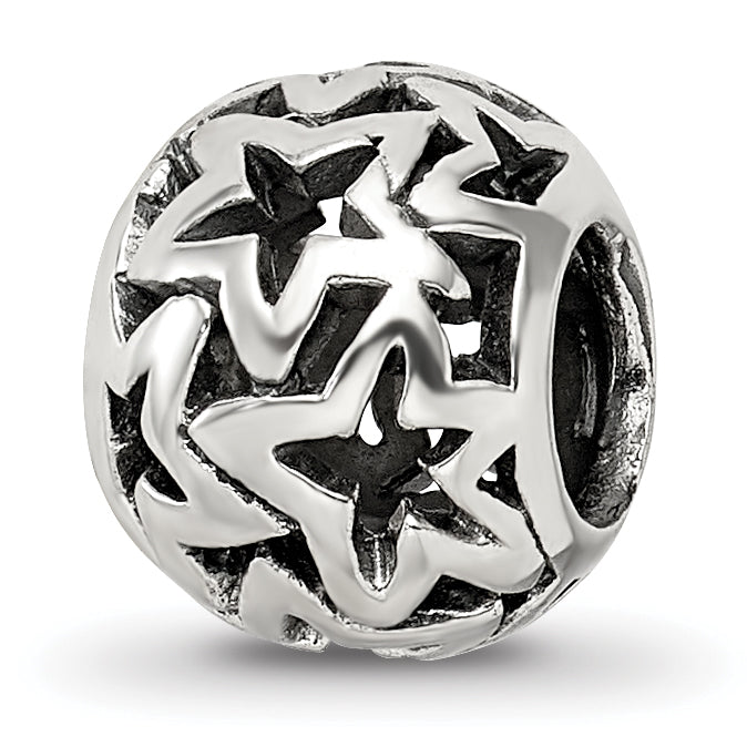 Sterling Silver Reflections Cutout Stars Bead