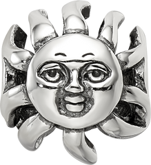 Sterling Silver Reflections Sun with A Face Bead