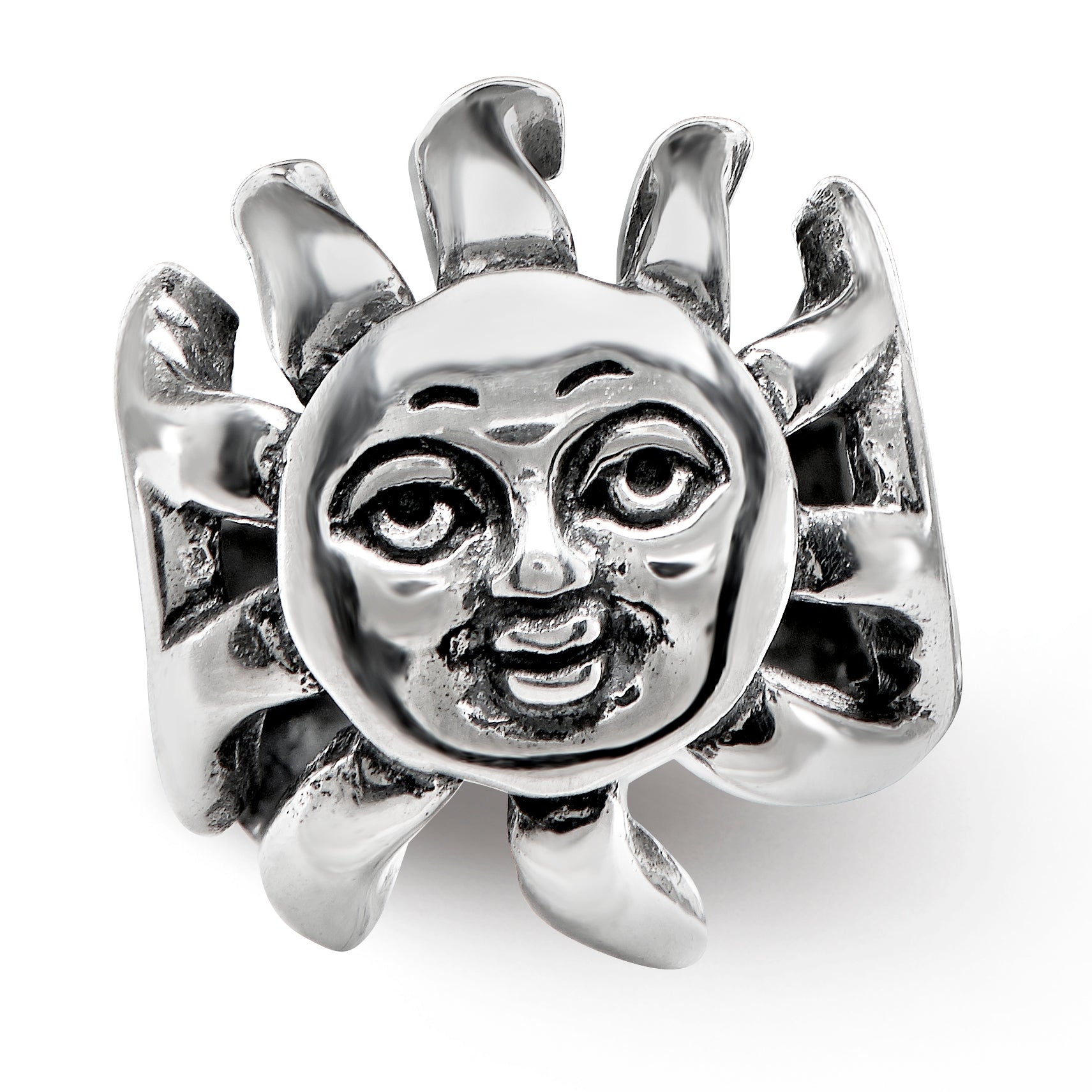 Sterling Silver Reflections Sun with A Face Bead