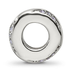 Sterling Silver Reflections with Crystals Wave Spacer Bead