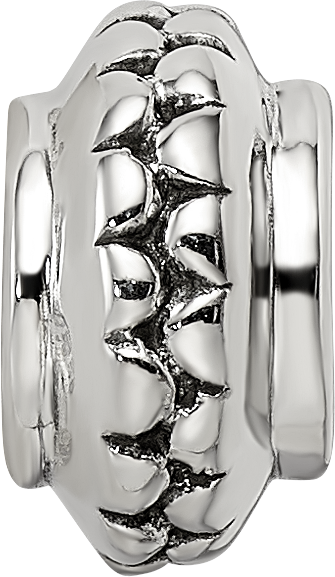 Sterling Silver Reflections Polished Grooved Gripper Bead