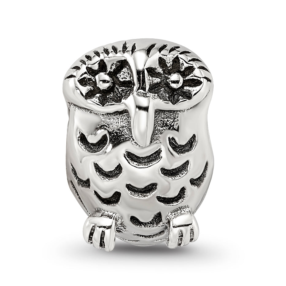 Sterling Silver Reflections Owl Bead