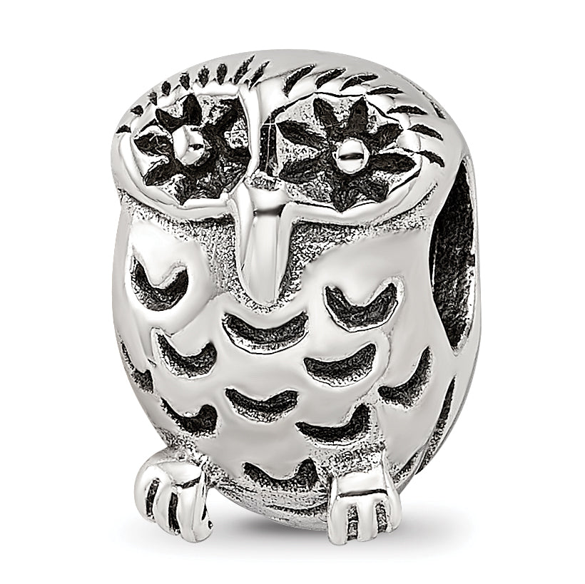 Sterling Silver Reflections Owl Bead