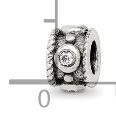 Sterling Silver Reflections CZ Rope Kids Bead