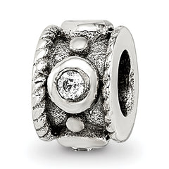 Sterling Silver Reflections CZ Rope Kids Bead