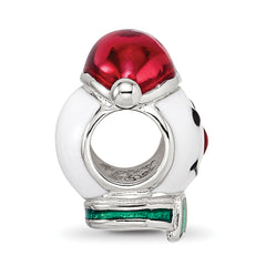 Sterling Silver Reflections Rh-plated Enameled Snowman Head Bead