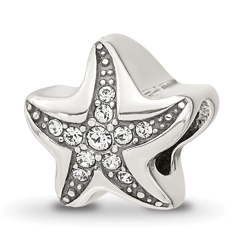 Sterling Silver Reflections Crystal Starfish Bead