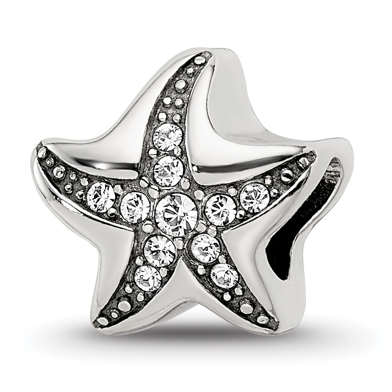 Sterling Silver Reflections Crystal Starfish Bead