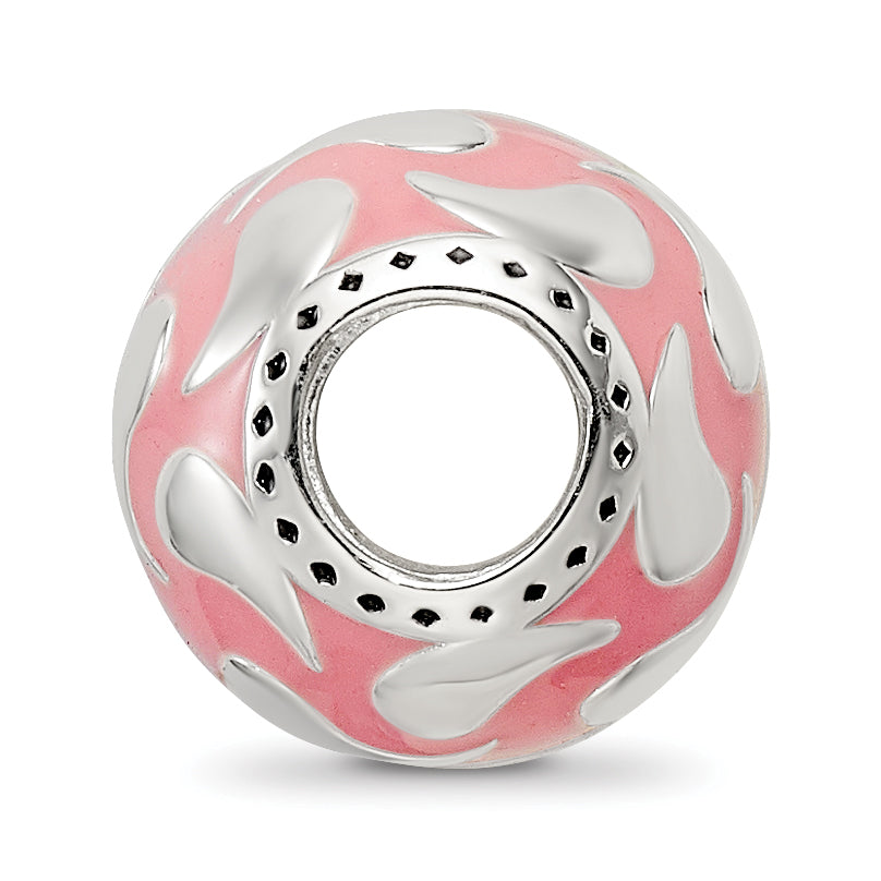 Sterling Silver Reflections Pink Enameled & Silver IP-Plated Bead