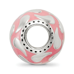 Sterling Silver Reflections Pink Enameled & Silver IP-Plated Bead