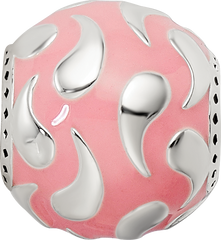 Sterling Silver Reflections Pink Enameled & Silver IP-Plated Bead