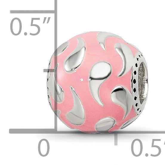 Sterling Silver Reflections Pink Enameled & Silver IP-Plated Bead