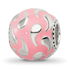 Sterling Silver Reflections Pink Enameled & Silver IP-Plated Bead