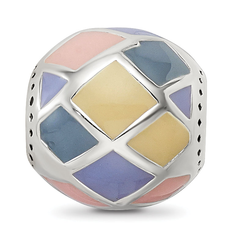 Sterling Silver Reflections Pink,Yellow & Lavender Enameled, Silver IP-Pl