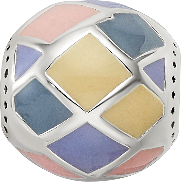 Sterling Silver Reflections Pink,Yellow & Lavender Enameled, Silver IP-Pl