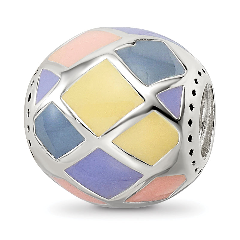 Sterling Silver Reflections Pink,Yellow & Lavender Enameled, Silver IP-Pl