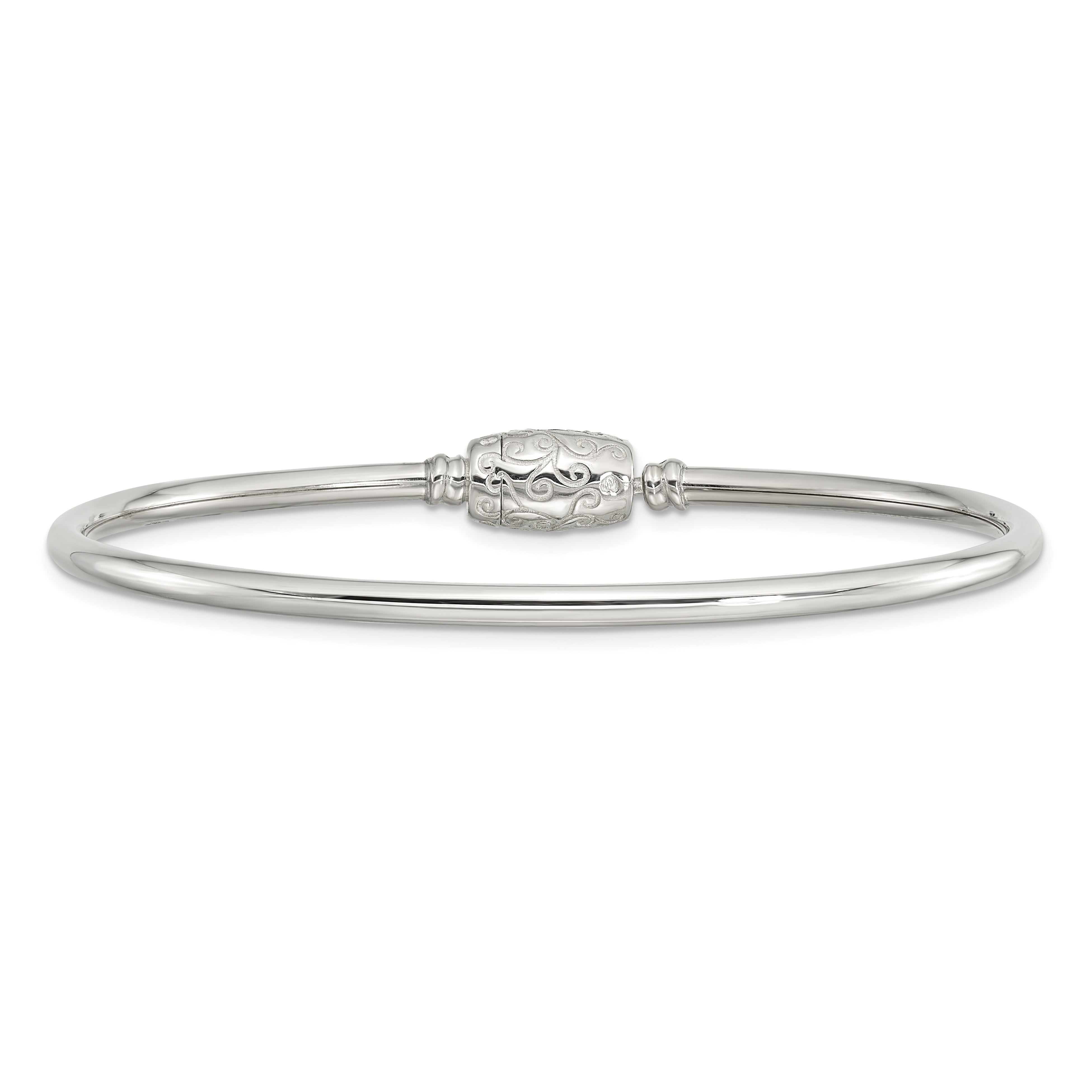 Sterling Silver Reflections Bangle with Silver Clasp Bead