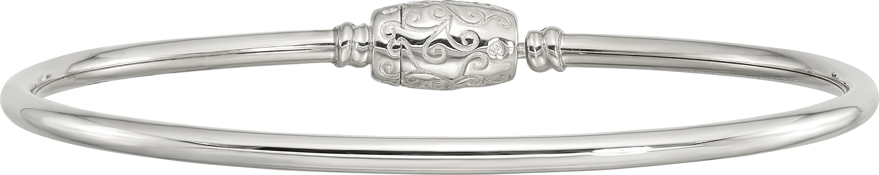 Sterling Silver Reflections Bangle with Silver Clasp Bead