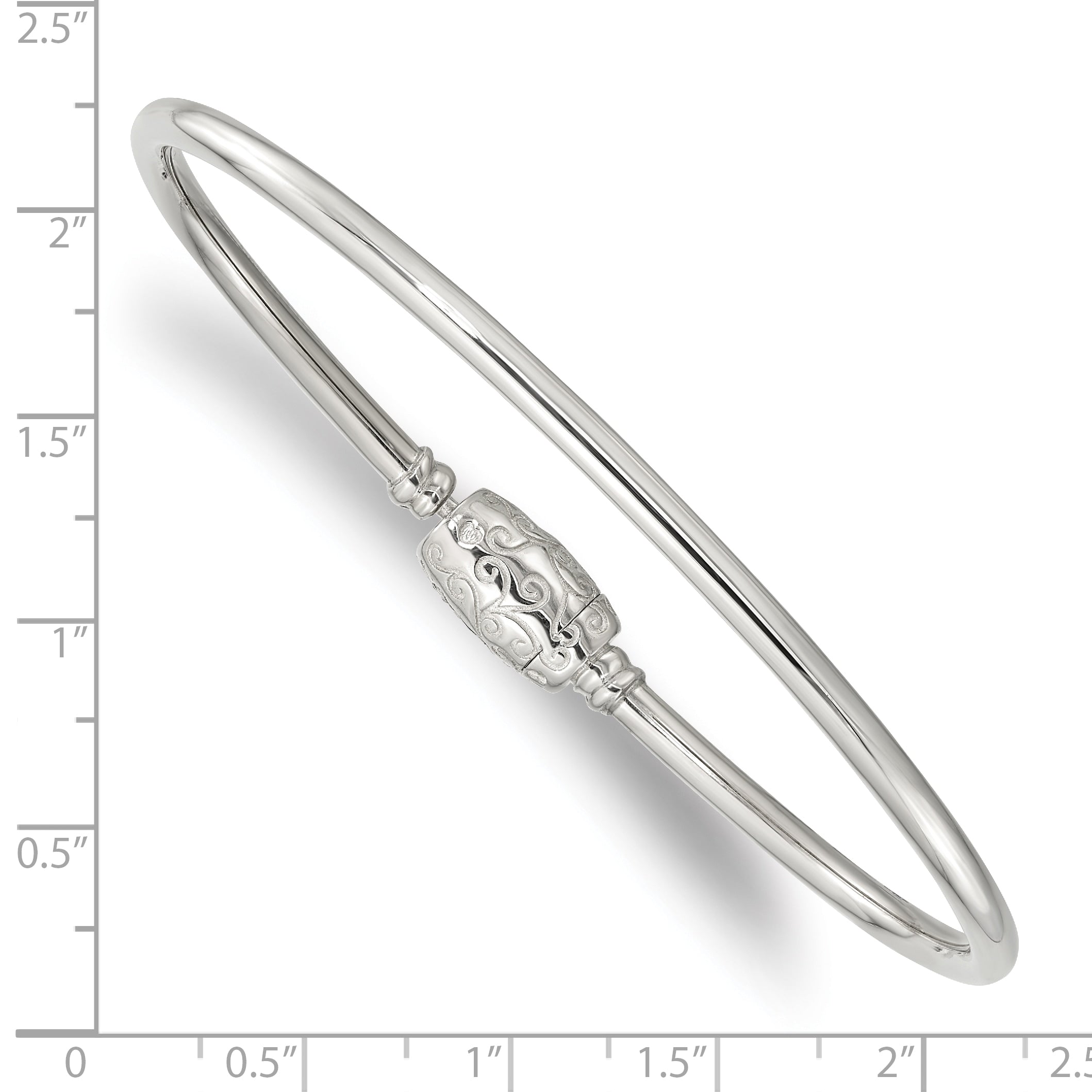 Sterling Silver Reflections Bangle with Silver Clasp Bead