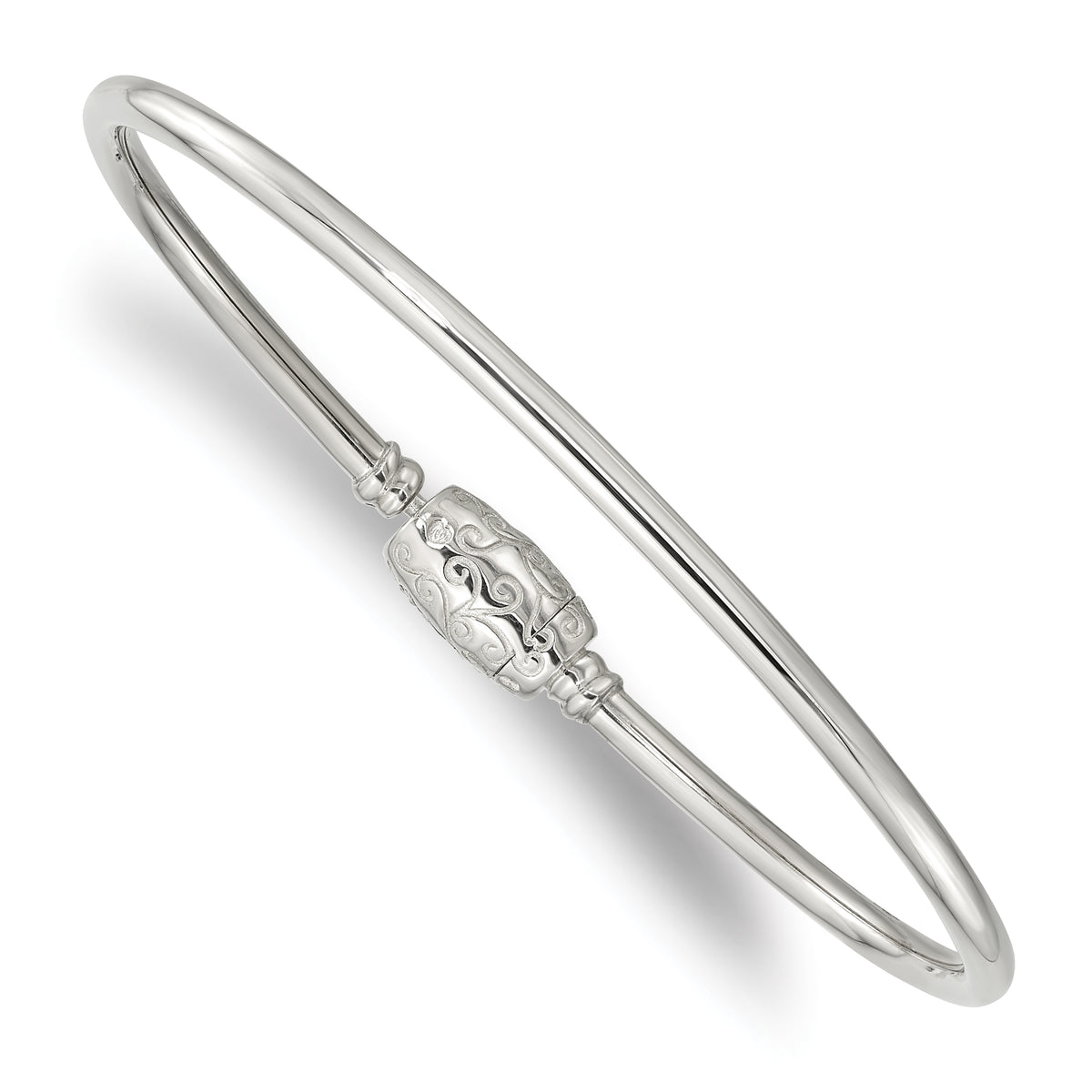 Sterling Silver Reflections Bangle with Silver Clasp Bead