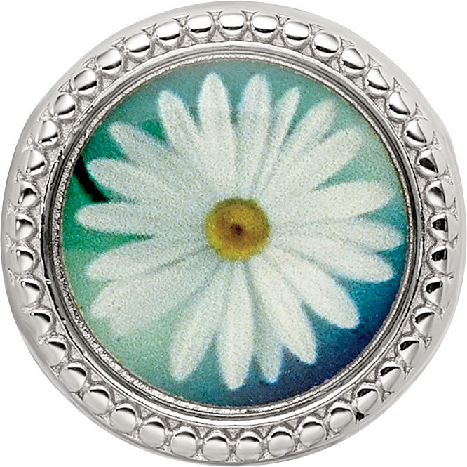 Sterling Silver Reflections Rhodium-plated April Flower Bead