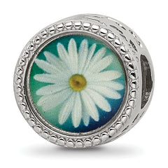 Sterling Silver Reflections Rhodium-plated April Flower Bead