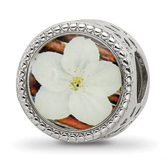 Sterling Silver Reflections Rhodium-plated May Flower Bead