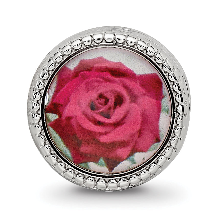 Sterling Silver Reflections Rhodium-plated June Flower Bead