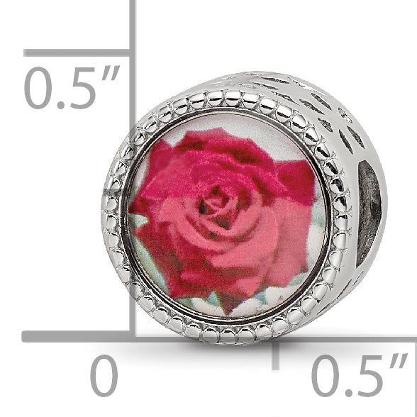 Sterling Silver Reflections Rhodium-plated June Flower Bead