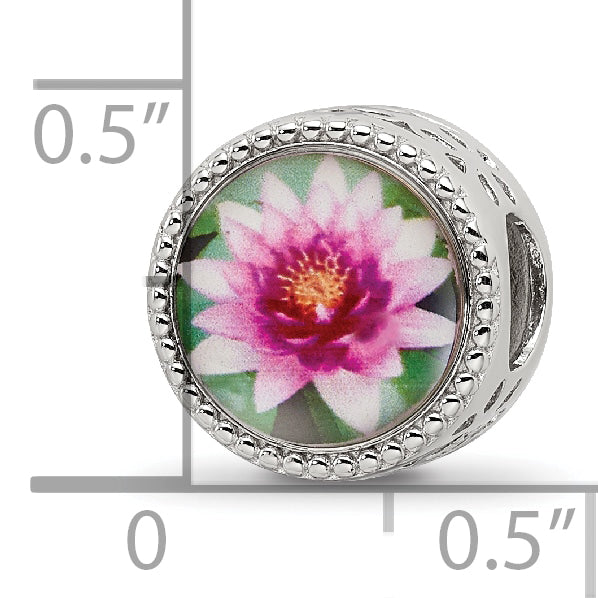 Sterling Silver Reflections Rhodium-plated July Flower Bead