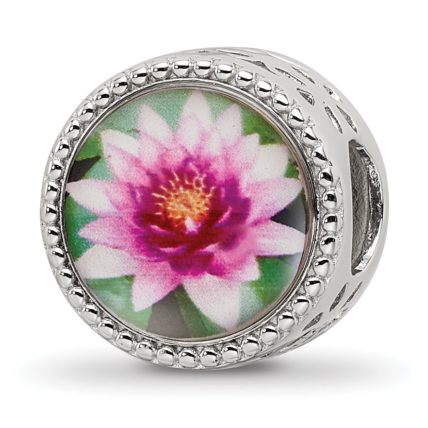 Sterling Silver Reflections Rhodium-plated July Flower Bead