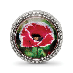 Sterling Silver Reflections Rhodium-plated August Flower Bead