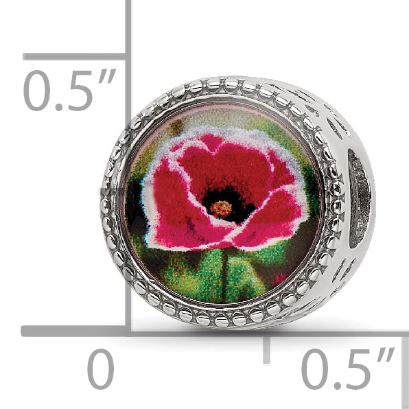 Sterling Silver Reflections Rhodium-plated August Flower Bead