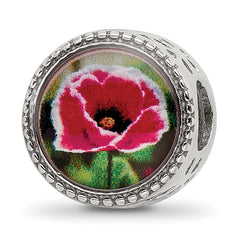 Sterling Silver Reflections Rhodium-plated August Flower Bead