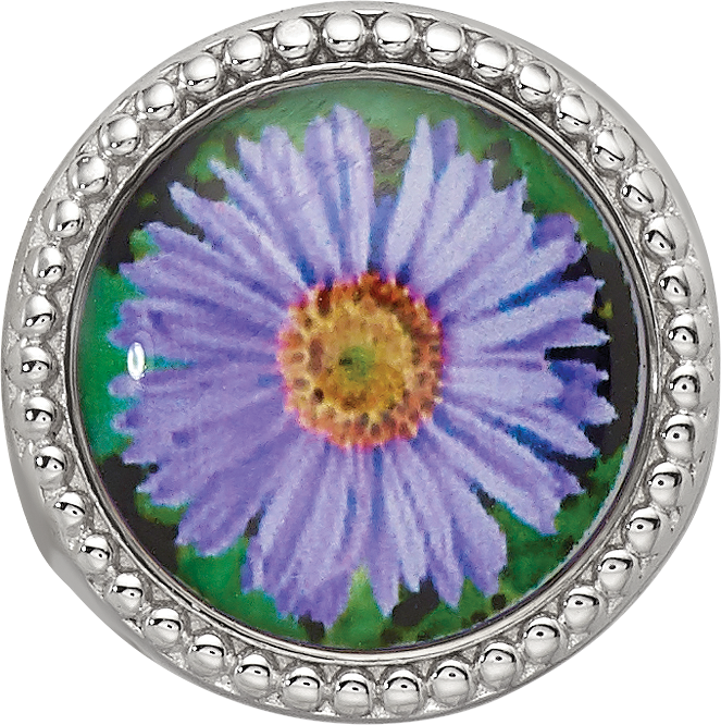 Sterling Silver Reflections Rhodium-plated September Flower Bead