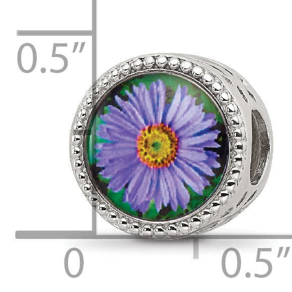 Sterling Silver Reflections Rhodium-plated September Flower Bead