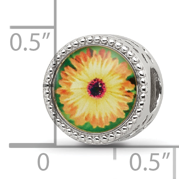 Sterling Silver Reflections Rhodium-plated October Flower Bead