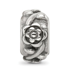 Sterling Silver Reflections Antiqued Flower Chain Bead