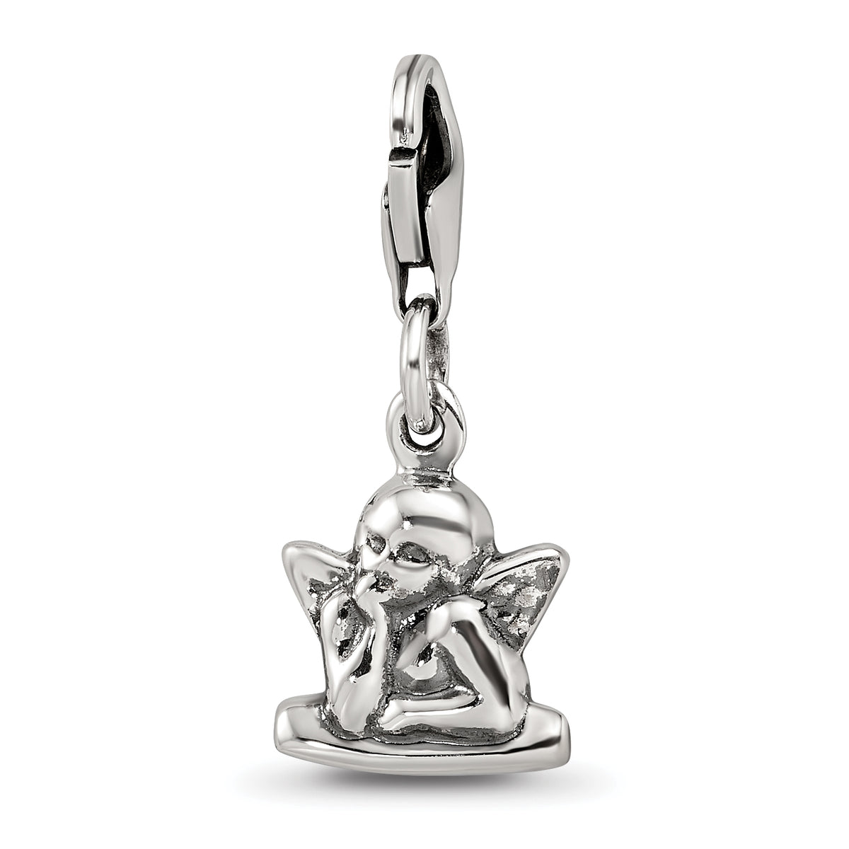 Sterling Silver Reflections Antiqued Ornate Charm