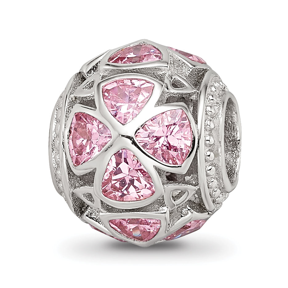 Sterling Silver Reflections Flowers with Pink CZ Bead