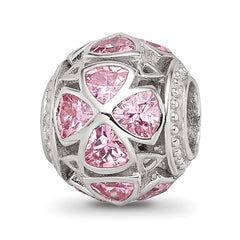 Sterling Silver Reflections Flowers with Pink CZ Bead