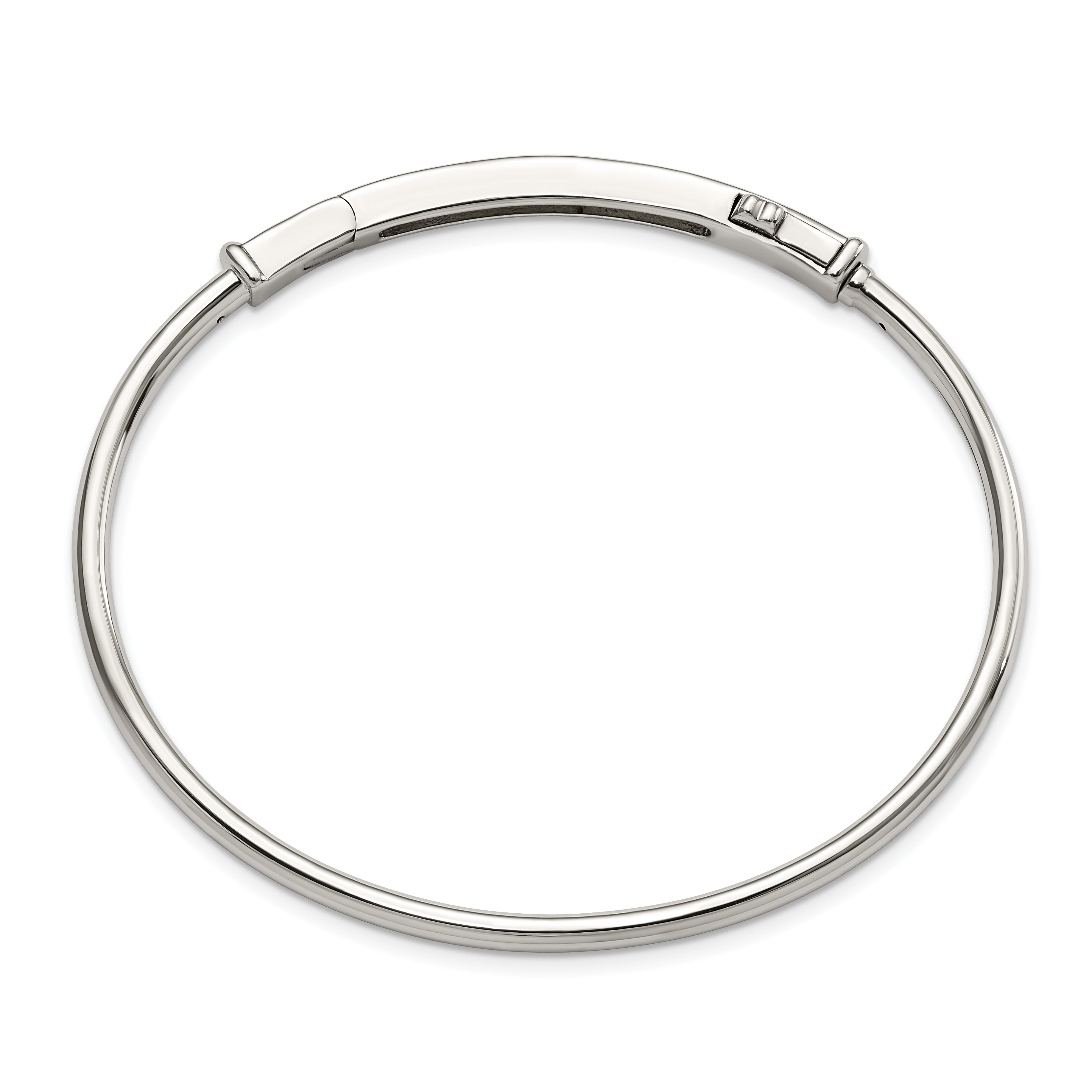 Sterling Silver Reflections Rhodium-plated Hinged Clasp Bangle