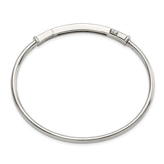 Sterling Silver Reflections Rhodium-plated Hinged Clasp Bangle