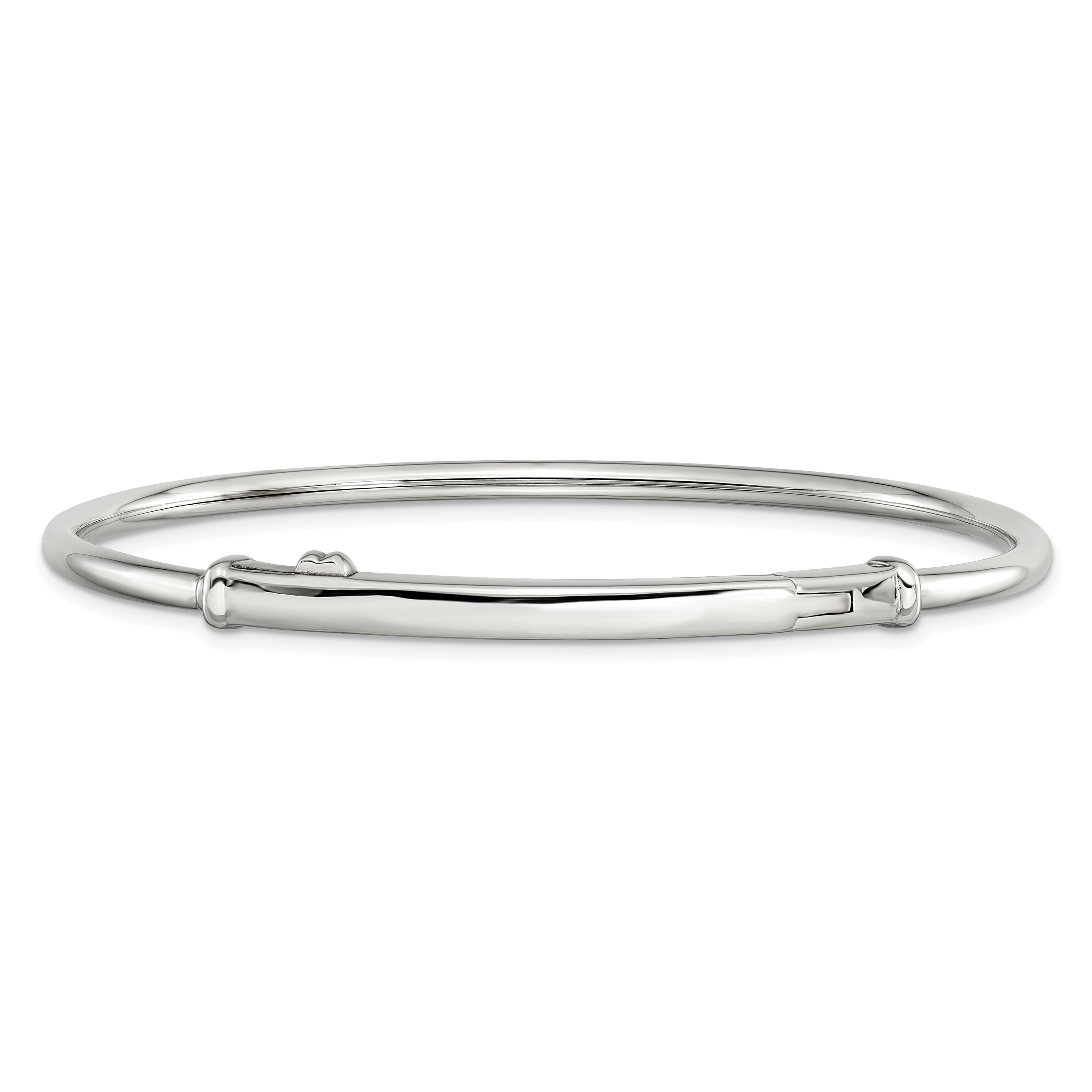 Sterling Silver Reflections Rhodium-plated Hinged Clasp Bangle