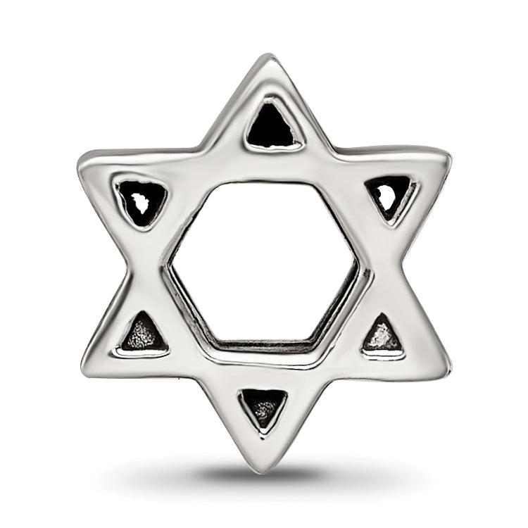 Sterling Silver Reflections Textured Star of David Bead